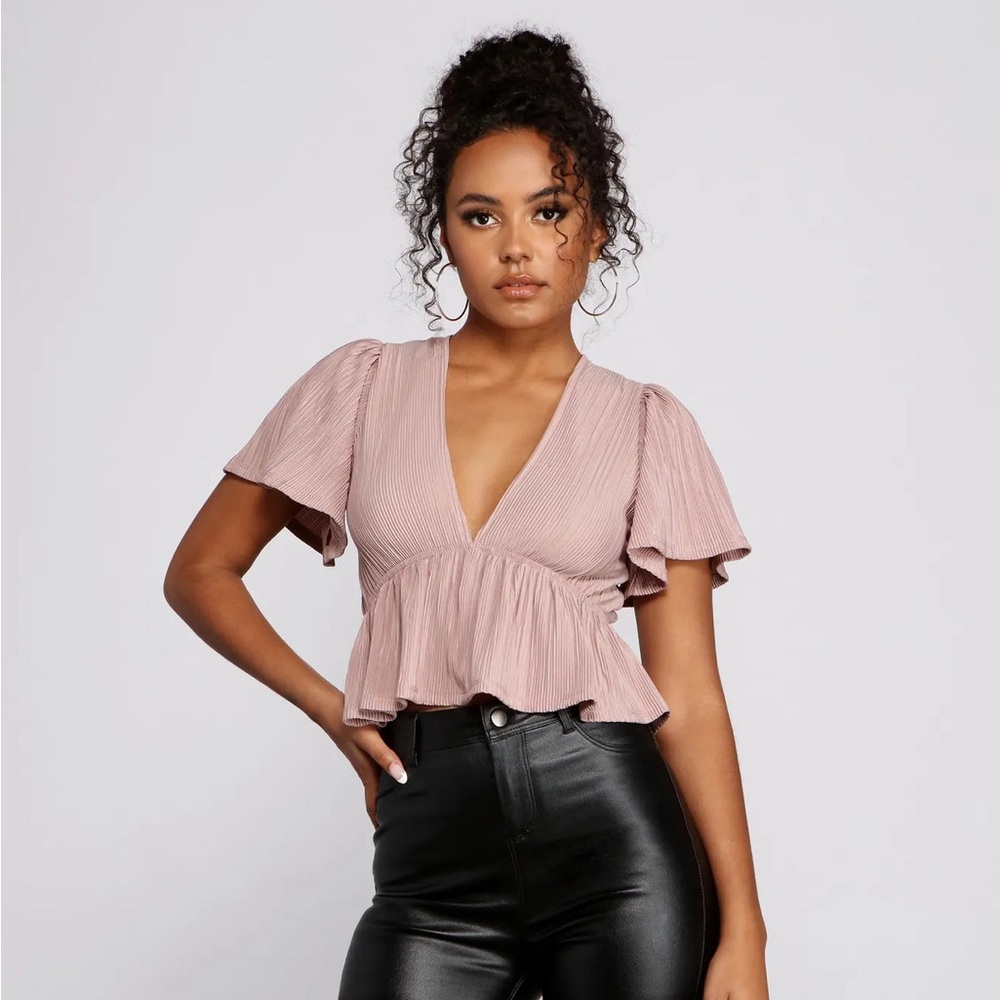 Windsor Pleated and Poised Peplum Blouse